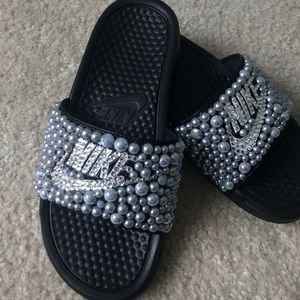 Bedazzled Nike Slides